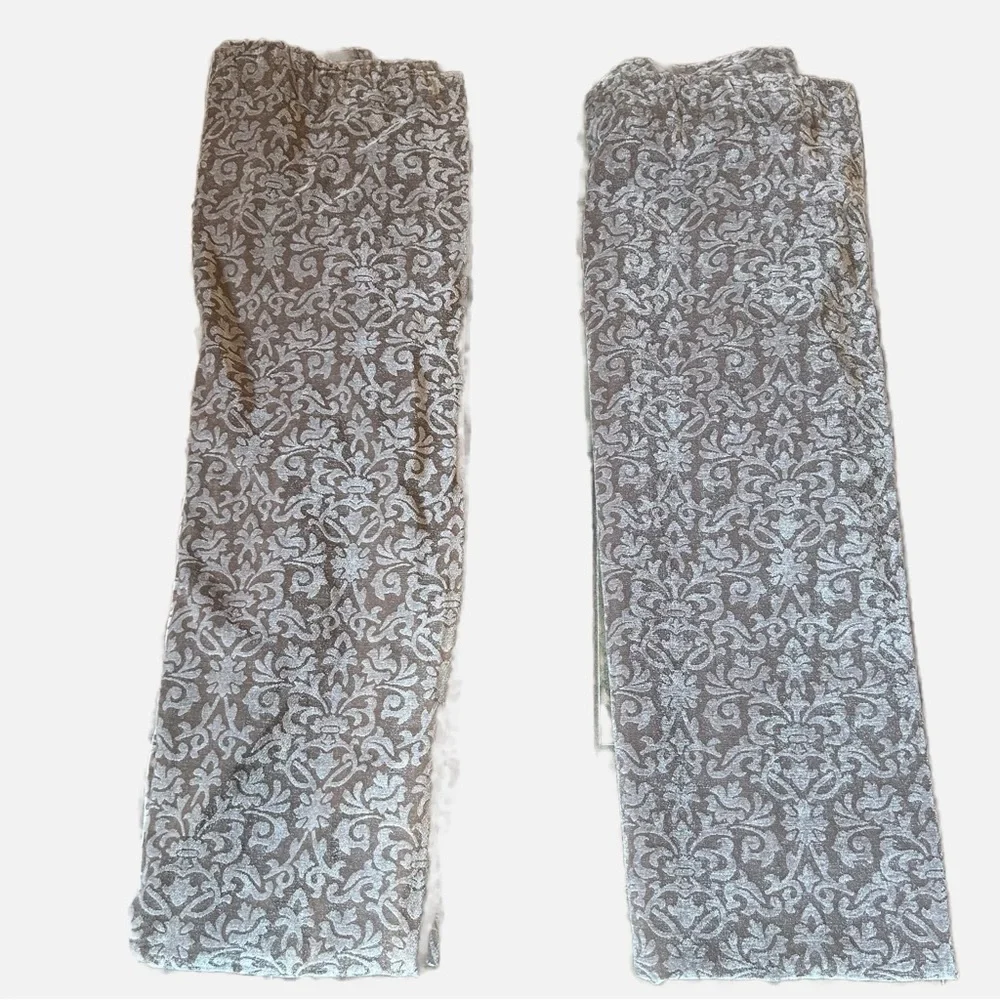 Restoration Hardware Curtain Panels Set of 2 Baroque Rococo Brown Rayon Cotton